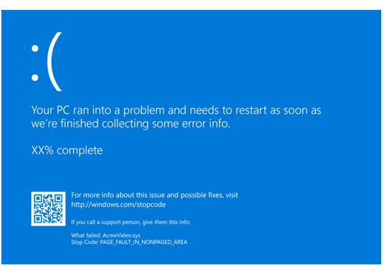 Blue screen with error message BUGCODE_ID_DRIVER