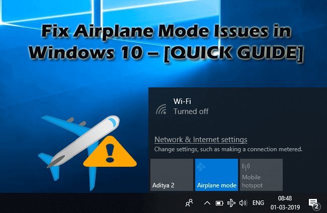 Check for physical switch: Ensure that the physical switch on your device is not in the airplane mode position.
Restart your device: Sometimes a simple restart can help resolve airplane mode issues. Restart your Windows 10 device and check if the issue persists.