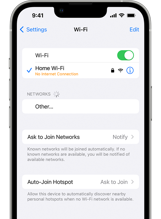 Check if other devices can connect to the Wi-Fi network
Restart the iPhone