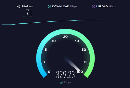 Check your internet speed using a speed test website like Speedtest.net or Fast.com
Choose a server that is geographically closer to your location