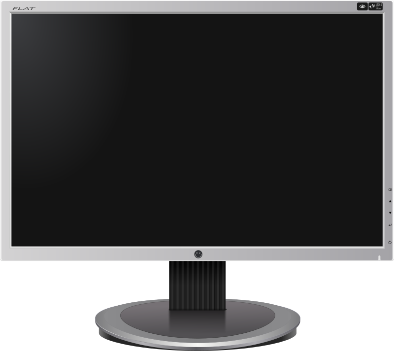 Computer monitor with visible cable connections