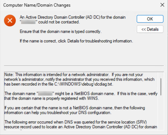 Computer with a DNS error message