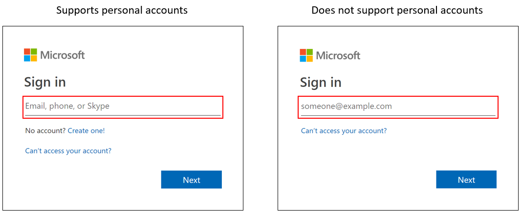 Correct account sign-in page