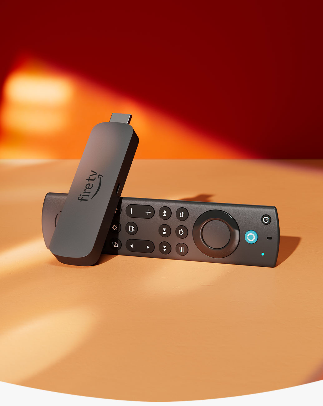 Firestick remote and TV with strong signal bars