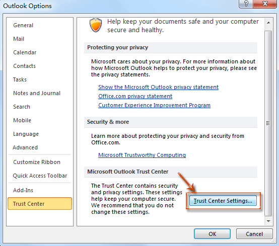 Go to the Attachment Handling section and check the box for Turn off Attachment Preview.
Click OK to save the changes.