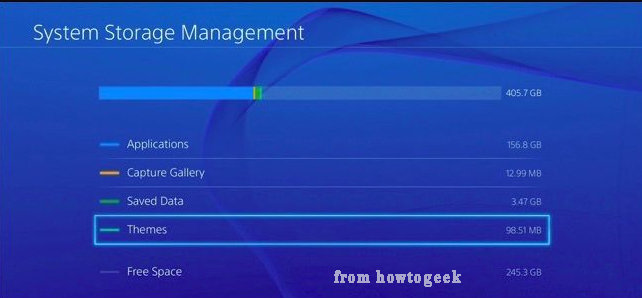 Go to the Settings menu on the PS4 home screen.
Select Storage and then System Storage.