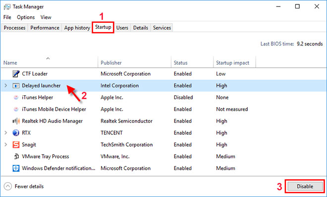 Identify and disable unnecessary startup programs to improve your Windows 10 computer's speed.
Access the Task Manager by right-clicking on the taskbar and selecting "Task Manager" from the menu.