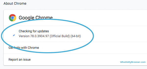 If an update is available, click on "Update"
Restart Chrome browser