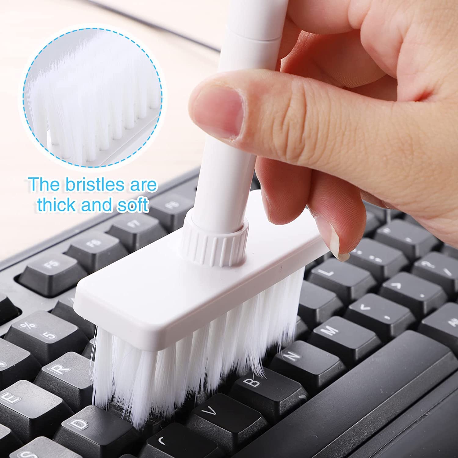 Keyboard with cleaning brush