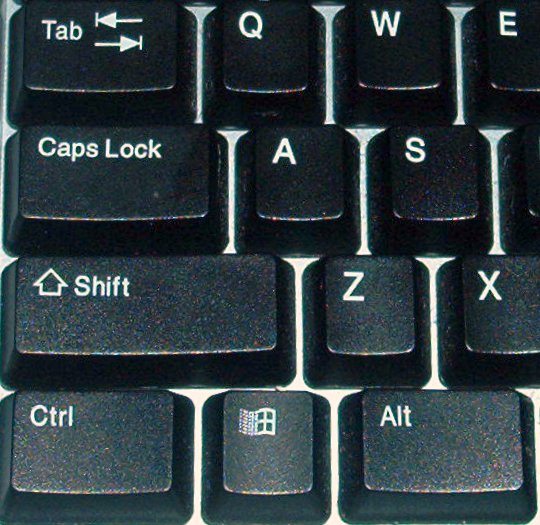 Keyboard with reversed Caps Lock key