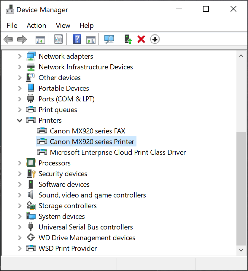 Open Device Manager by pressing Windows Key + X and selecting Device Manager.
Expand the "Disk drives" category and right-click on the SD card device.