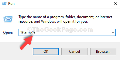 Open the Run dialog box by pressing Windows key + R.
Type %temp% and press Enter.