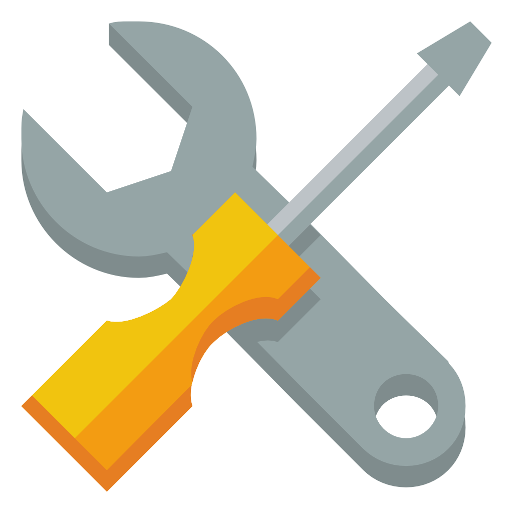 Outlook PST file with a wrench and screwdriver