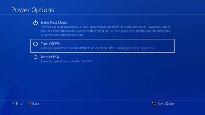Press and hold the PS button on the controller.
Select "Turn Off PS4" from the options.