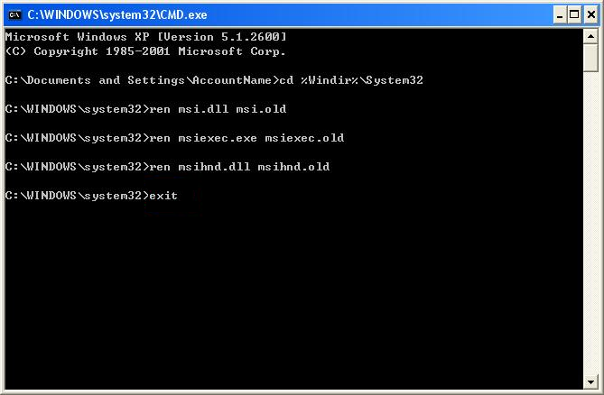 Press Win + X and select Command Prompt (Admin).
Type net stop msiserver and press Enter to stop the Windows Installer service.