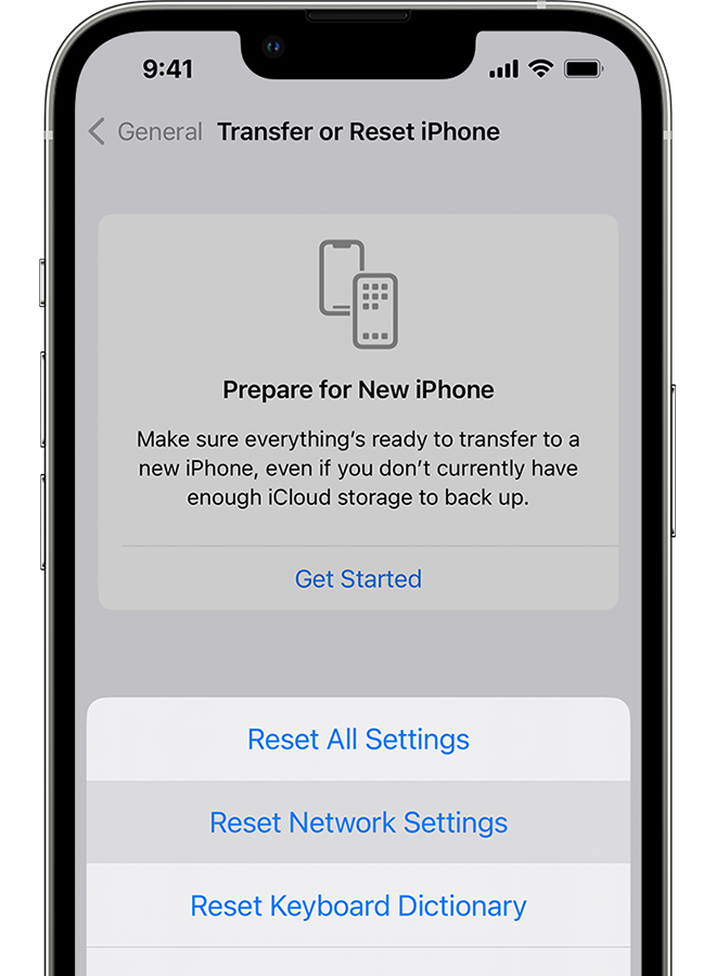 Reset network settings on the iPhone
Forget the Wi-Fi network and reconnect