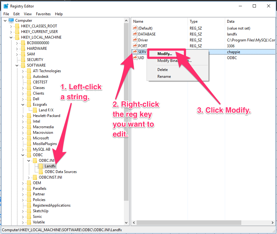 Right-click on the Open key and select Delete to remove it.
Close the Registry Editor.
