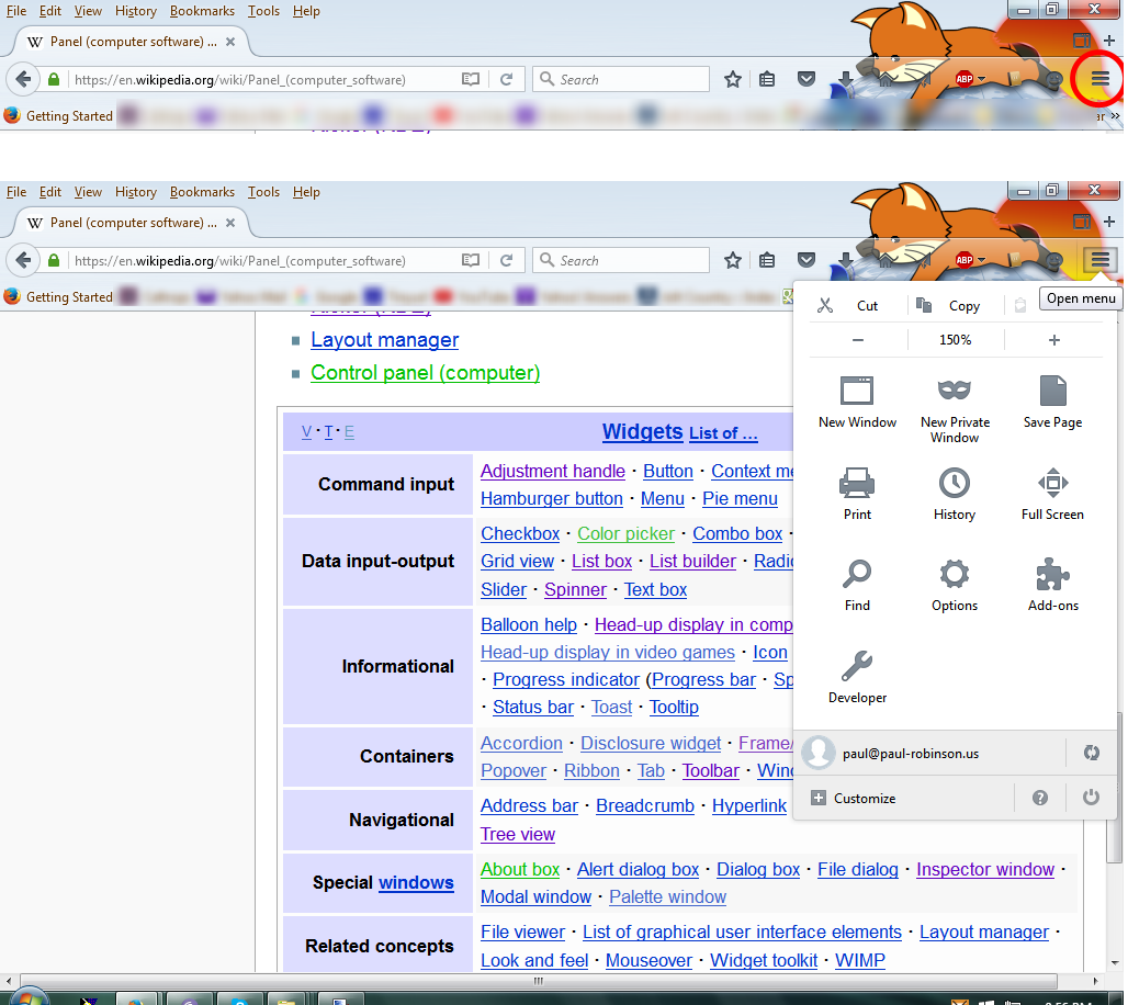 Screenshot of Firefox file upload button