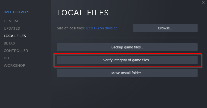 Verify Integrity of Game Files:
Open Steam and go to Library